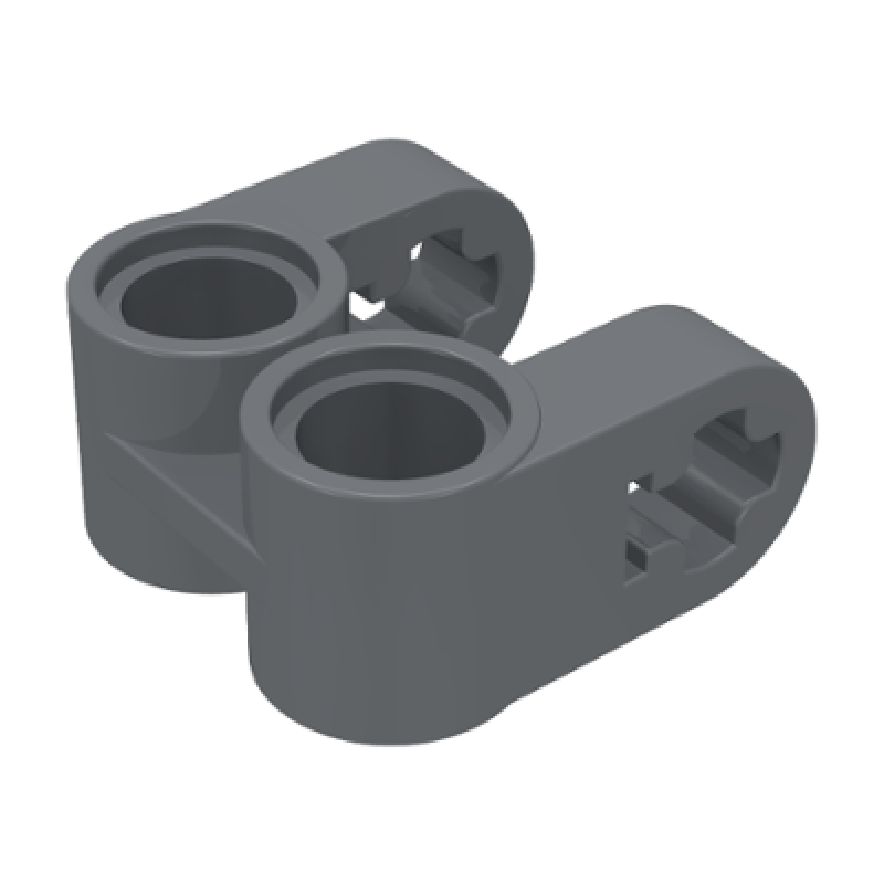 Technic, As en Pin Koppeling Loodrecht met dubbele splitsing Dark Bluish Gray